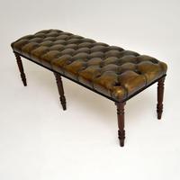 Antique Deep Buttoned Leather & Mahogany Stool (3 of 8) Antique Deep Buttoned Leather & Mahogany Stool (3 of 8)