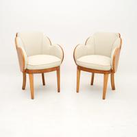 Pair of Art Deco Sycamore Cloud Back Armchairs by Epstein (1 of 9)