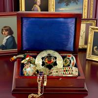 Elizabeth II Silver and Mahogany Lined Jewellery Box, Sheffield 1992