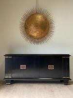 Jacques Adnet French Art Deco Modernist Ebonised Enfilade Sideboard with Gilt Bronze Mounts (11 of 12) Jacques Adnet French Art Deco Modernist Ebonised Enfilade Sideboard with Gilt Bronze Mounts (11 of 12)