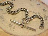 Victorian Pocket Watch Chain 1890s Antique Albo Silver Curb Link Albert With T Bar (8 of 12) Victorian Pocket Watch Chain 1890s Antique Albo Silver Curb Link Albert With T Bar (8 of 12)