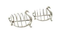 Pair of Antique Victorian Sterling Silver Swan Toast Racks 1899 (5 of 10) Pair of Antique Victorian Sterling Silver Swan Toast Racks 1899 (5 of 10)
