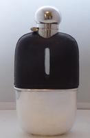 1920's Leather Bound Glass and Silver Plated Hip Flask (4 of 8) 1920's Leather Bound Glass and Silver Plated Hip Flask (4 of 8)