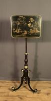 Stunning Regency Period Chinoiserie Ebonized Wine Table or Pole Screen (9 of 9) Stunning Regency Period Chinoiserie Ebonized Wine Table or Pole Screen (9 of 9)
