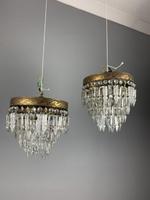 Pair of French 1930s Flush Ceiling Crystal & Brass Ceiling Lights, Rewired (9 of 9) Pair of French 1930s Flush Ceiling Crystal & Brass Ceiling Lights, Rewired (9 of 9)