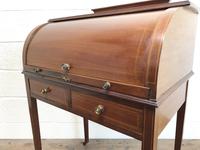 Antique Edwardian Mahogany Inlaid Cylinder Top Desk (2 of 14) Antique Edwardian Mahogany Inlaid Cylinder Top Desk (2 of 14)