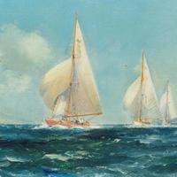 Pair of Oil Paintings of Clyde One Design Yachts Racing by Frank Henry Mason (3 of 12) Pair of Oil Paintings of Clyde One Design Yachts Racing by Frank Henry Mason (3 of 12)