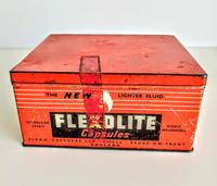 Vintage Advertising Tin for Flexolite Lighter Fuel Capsules Vintage Advertising Tin for Flexolite Lighter Fuel Capsules