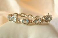 Vintage Silver & Aquamarine Bracelet 1970s 71/4" Length 16.6 Grams (3 of 12) Vintage Silver & Aquamarine Bracelet 1970s 71/4" Length 16.6 Grams (3 of 12)