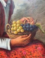 The Fruit Seller - Attractive Original Early 1900s Italian Oil Portrait Painting (5 of 10) The Fruit Seller - Attractive Original Early 1900s Italian Oil Portrait Painting (5 of 10)