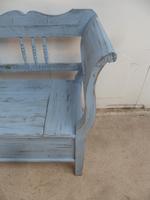 Stunning Sky Blue 3 Seater Antique Pine Kitchen / Hall Box Settle / Bench (8 of 11) Stunning Sky Blue 3 Seater Antique Pine Kitchen / Hall Box Settle / Bench (8 of 11)