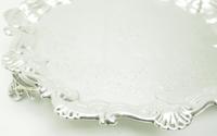 English Antique Solid Silver Salver, Super Design Fresh & Clean c.1846 (3 of 6) English Antique Solid Silver Salver, Super Design Fresh & Clean c.1846 (3 of 6)