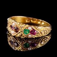 Antique Victorian Regard Gemstone Ring 18ct Gold Dated 1880 (2 of 7) Antique Victorian Regard Gemstone Ring 18ct Gold Dated 1880 (2 of 7)