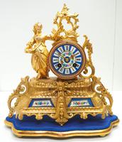 Stunning Complete French Mantel Clock Under Dome with Base Figural Sevres Mantle Clock. (9 of 10) Stunning Complete French Mantel Clock Under Dome with Base Figural Sevres Mantle Clock. (9 of 10)