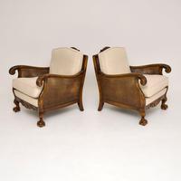 Pair of Antique Swedish Satin Birch Bergere Armchairs (3 of 12) Pair of Antique Swedish Satin Birch Bergere Armchairs (3 of 12)