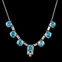Art Deco Blue Zircon Lavaliere Necklace Silver 20ct of Zircon c.1920 (6 of 6) Art Deco Blue Zircon Lavaliere Necklace Silver 20ct of Zircon c.1920 (6 of 6)
