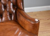 Victorian Hand Dyed Brown Leather Wing Back Armchair (9 of 13) Victorian Hand Dyed Brown Leather Wing Back Armchair (9 of 13)