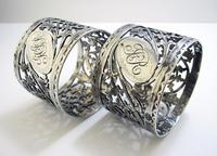 Pair of Antique English Victorian Style Solid Sterling Silver Serviette Napkin Rings. Cased / Original Box (3 of 7) Pair of Antique English Victorian Style Solid Sterling Silver Serviette Napkin Rings. Cased / Original Box (3 of 7)