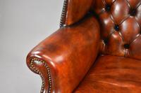 George II Style Brown Leather Hand Dyed Wingback Armchair (10 of 17) George II Style Brown Leather Hand Dyed Wingback Armchair (10 of 17)