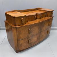 Art Deco Bow Front Chest of Drawers in Walnut (4 of 8) Art Deco Bow Front Chest of Drawers in Walnut (4 of 8)