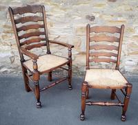 Set of 12 Oak Ladder Back Dining Chairs - Royal Oak Furniture (12 of 15) Set of 12 Oak Ladder Back Dining Chairs - Royal Oak Furniture (12 of 15)