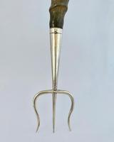 Silver Plated & Horn Toasting Fork. c1910. (4 of 5)