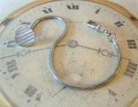 Vintage Pocket Watch Chain 1970s Silver Chrome Snake Link With Ornate Button Hole Fob (3 of 8) Vintage Pocket Watch Chain 1970s Silver Chrome Snake Link With Ornate Button Hole Fob (3 of 8)