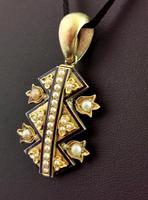 Victorian Blue Enamel & Split Pearl Pendant, 9ct Gold (7 of 12) Victorian Blue Enamel & Split Pearl Pendant, 9ct Gold (7 of 12)