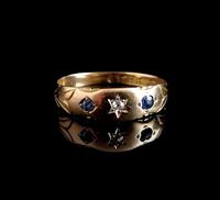 Antique Victorian Sapphire & Diamond Ring, 15ct Gold (11 of 12) Antique Victorian Sapphire & Diamond Ring, 15ct Gold (11 of 12)
