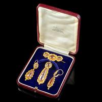 Antique Georgian Brooch & Earring Set 18ct Gold Pink Quartz + Paste Circa 1800 Boxed (9 of 11) Antique Georgian Brooch & Earring Set 18ct Gold Pink Quartz + Paste Circa 1800 Boxed (9 of 11)
