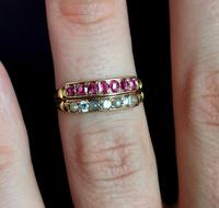 Antique Victorian Ruby, Diamond and Pearl Ring, Double Row, 15ct Gold (12 of 12) Antique Victorian Ruby, Diamond and Pearl Ring, Double Row, 15ct Gold (12 of 12)