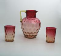 Good Dimpled Amberina Cranberry Lemonade Set 19th Century (3 of 10) Good Dimpled Amberina Cranberry Lemonade Set 19th Century (3 of 10)