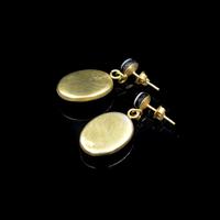 Antique Banded Bullseye Agate Yellow Gold on Silver Drop Dangle Earrings (4 of 6) Antique Banded Bullseye Agate Yellow Gold on Silver Drop Dangle Earrings (4 of 6)