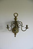 Pair of Dutch Style Brass 3 Branch Wall Candle Sconce (8 of 13) Pair of Dutch Style Brass 3 Branch Wall Candle Sconce (8 of 13)
