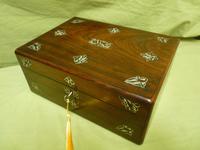 Inlaid Rosewood Jewellery / Work Box - Original Tray c.1840 (16 of 16) Inlaid Rosewood Jewellery / Work Box - Original Tray c.1840 (16 of 16)