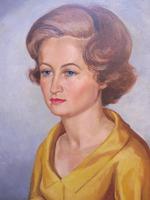 Large Oil on Canvas Girl in the Yellow Dress Artist A Wright 1962 (6 of 10) Large Oil on Canvas Girl in the Yellow Dress Artist A Wright 1962 (6 of 10)