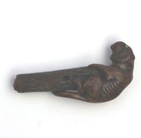 Good Carved Boxwood Novelty Parasol Handle of Tiger Glass Eyes c.1900 (6 of 8) Good Carved Boxwood Novelty Parasol Handle of Tiger Glass Eyes c.1900 (6 of 8)