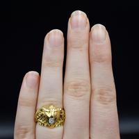 Antique Diamond Lions Head and Laurel Leaf 18ct 18K Yellow Gold Ring (7 of 9) Antique Diamond Lions Head and Laurel Leaf 18ct 18K Yellow Gold Ring (7 of 9)