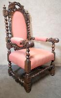 Pair of Victorian Jacobean Style Carved Oak Armchairs (7 of 12) Pair of Victorian Jacobean Style Carved Oak Armchairs (7 of 12)