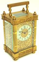 Fantastic French 8-day Fleur De Lis Decorated Panel 8-day Carriage Clock Timepiece c1890 (3 of 10) Fantastic French 8-day Fleur De Lis Decorated Panel 8-day Carriage Clock Timepiece c1890 (3 of 10)