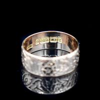 Antique Fancy Engraved Floral Patterned 9ct 9K Gold Stacking Band Ring (8 of 9) Antique Fancy Engraved Floral Patterned 9ct 9K Gold Stacking Band Ring (8 of 9)