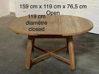 Round Bleached Oak Farmhouse Dining Table with Leaf (18 of 18) Round Bleached Oak Farmhouse Dining Table with Leaf (18 of 18)