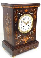 Incredible Rosewood Cased Mantel Clock with Multi Wood & Mother of Pearl Inlay 8–day Striking Clock (5 of 12) Incredible Rosewood Cased Mantel Clock with Multi Wood & Mother of Pearl Inlay 8–day Striking Clock (5 of 12)