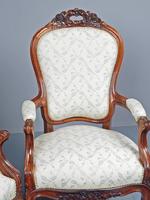 Antique Pair of French Rosewood Armchairs (6 of 19) Antique Pair of French Rosewood Armchairs (6 of 19)