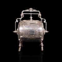 Antique Engraved Biscuit Barrel, Silver Plate, Decorative Jar, Victorian c.1860 (3 of 12) Antique Engraved Biscuit Barrel, Silver Plate, Decorative Jar, Victorian c.1860 (3 of 12)