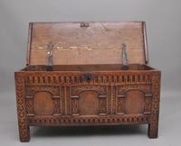 Early 18th Century Carved Oak Coffer with Three Panel Front (2 of 8) Early 18th Century Carved Oak Coffer with Three Panel Front (2 of 8)