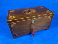 Georgian Mahogany Fan Inlaid Tea Caddy (3 of 16) Georgian Mahogany Fan Inlaid Tea Caddy (3 of 16)