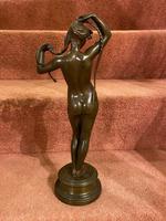 French Bronze Figure of Naked Woman with Long Plaited Braids. Late 19th Century (2 of 10) French Bronze Figure of Naked Woman with Long Plaited Braids. Late 19th Century (2 of 10)