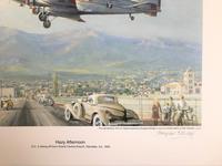 Original lithograph 'Hazy afternoon. D.C.2 taking off from Grand Central Airport, Glendale, Ca. By Douglas Ettridge 1927-2009. Signed and numbered 106/500 (2 of 2) Original lithograph 'Hazy afternoon. D.C.2 taking off from Grand Central Airport, Glendale, Ca. By Douglas Ettridge 1927-2009. Signed and numbered 106/500 (2 of 2)