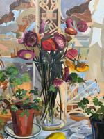 Stunning Original Art Deco Style Contemporary Figural Still Life Oil Painting (6 of 10) Stunning Original Art Deco Style Contemporary Figural Still Life Oil Painting (6 of 10)